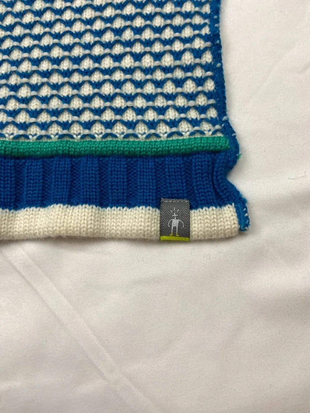 Smartwool Colorblock Knit Scarf Blue, Green & White 62